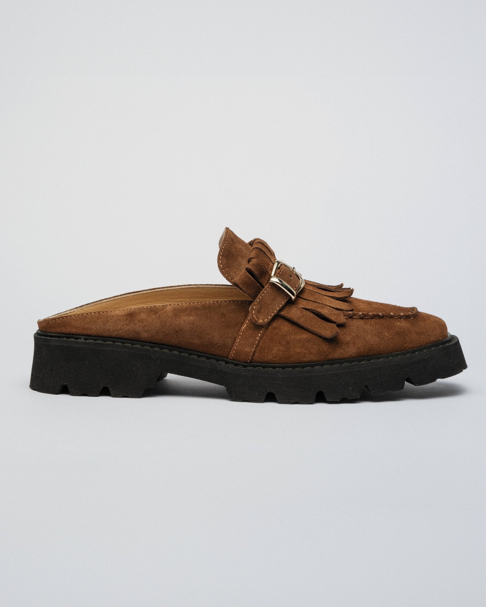FUZZY MULES Ginger brown suede - LAX